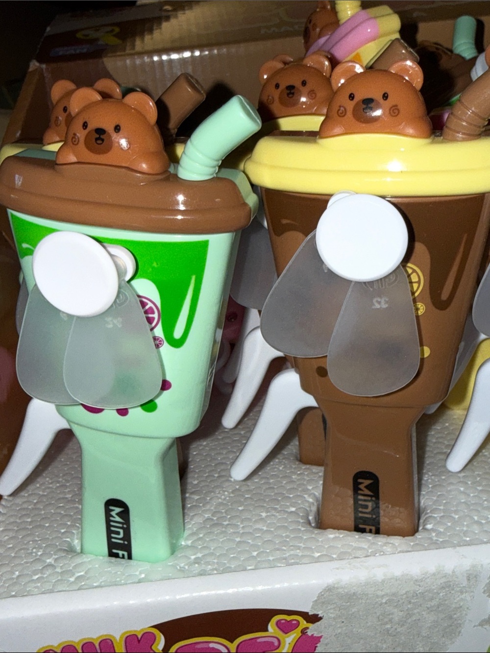 Mini Fan Bubble Tea Bear